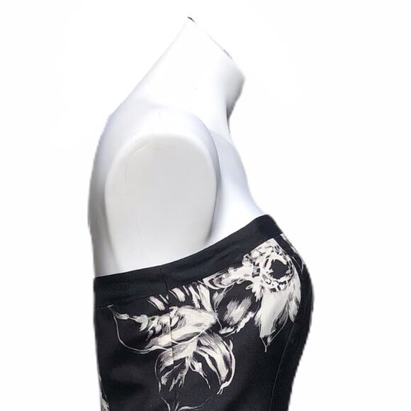 Ann Taylor black white floral off shoulder silk dress  size 4 NEW - Picture 6 of 12